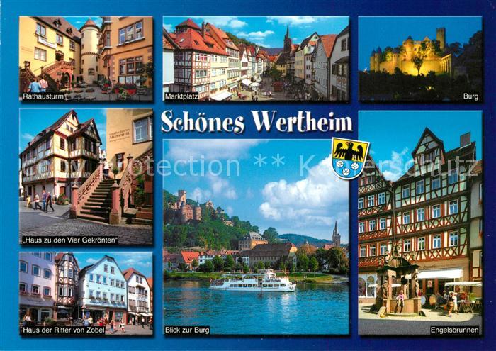 Wertheim Main Rathausturm Marktplatz Burg Haus der Ritter von Zobel