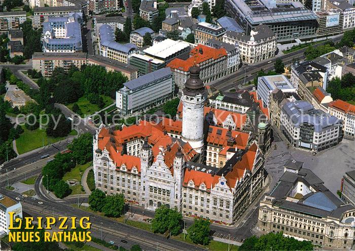LEIPZIG Sachsen Neues Rathaus Fliegeraufnahme