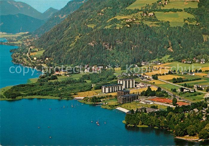 Tschoeran Bodensdorf Fliegeraufnahme Ferienwohnungshotel