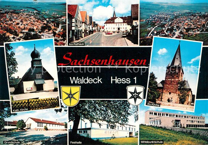 Sachsenhausen Waldeck Kirchen Grundschule Rathaus Mittelpunktschule Panorama
