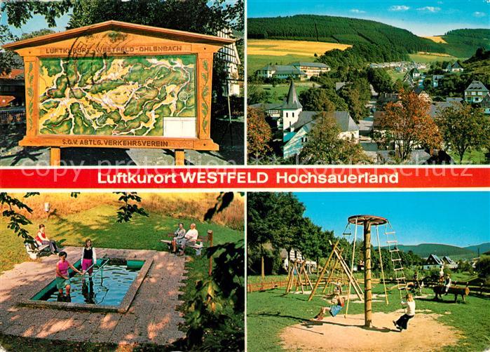 Westfeld Sauerland wAnderkarte Spielplatz Wassertretbecken