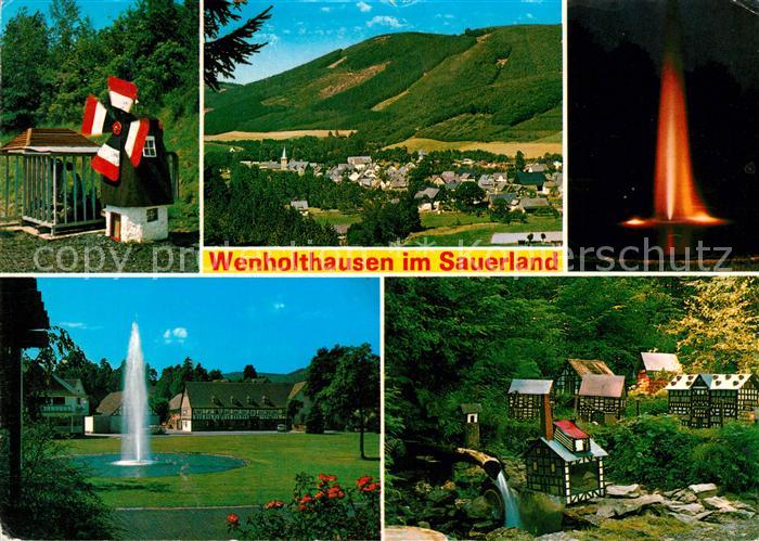 Wenholthausen Panorama Wasserfontaene Nachtaufnahme