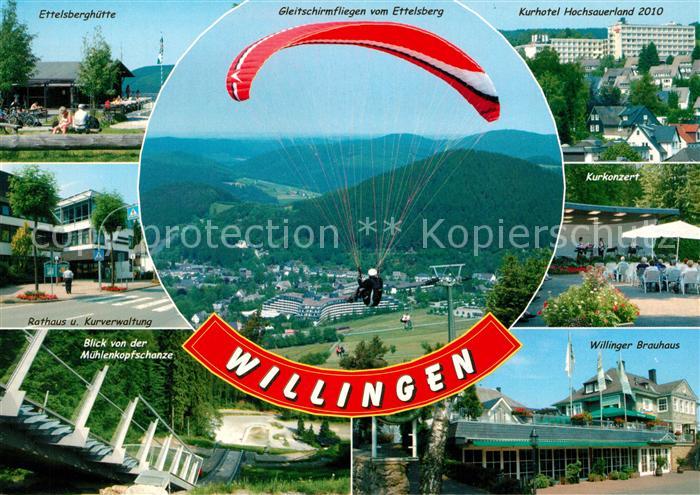 Willingen Sauerland Gleitschirmfliegen Ettelsberg Ettelsberghuette Kurhotel Brau