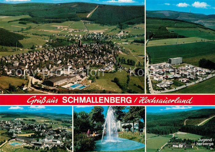Schmallenberg Fliegeraufnahme Jugendherberge Panoramen Wasserfontaene
