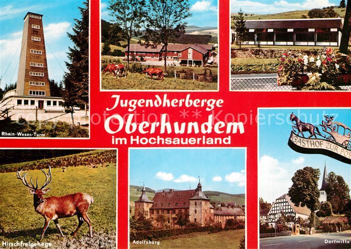Oberhundem Rhein Weser Turm Gasthaus zur Post Adolfsburg Hirsche Jugendherberge