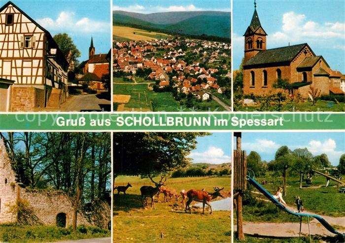 Schollbrunn Spessart Kirche Spielplatz Wildgehege
