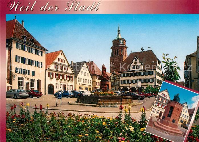 Weil der Stadt Marktplatz Rathaus Kepler Denkmal