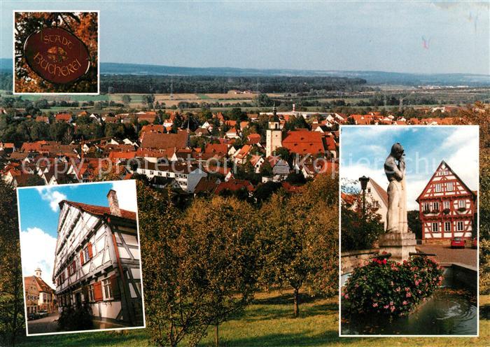 Weilheim Teck Panorama Kirche Brunnen Buecherei