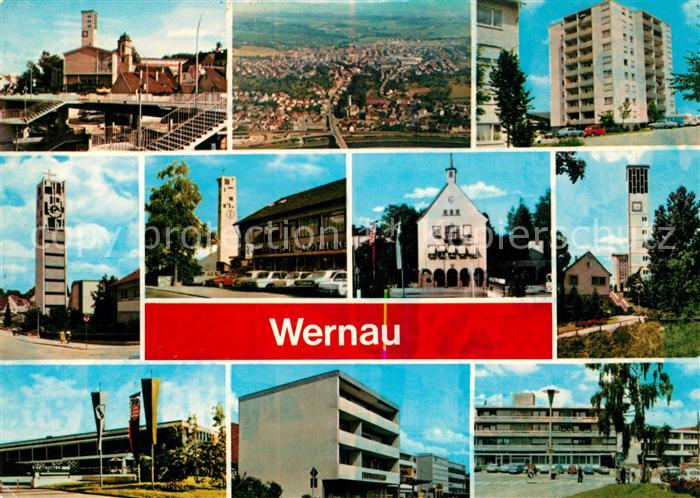 Wernau Alb-Donau-Kreis Fliegeraufnahme Neubauhaeuser Kirche Schule