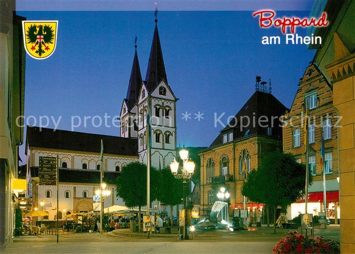 Boppard Rhein Kirche Nachtaufnahme