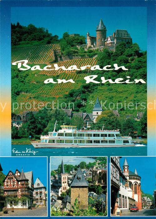 Bacharach Rhein Burg Faehrschiff