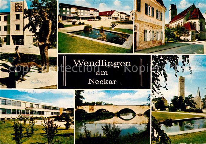 Wendlingen Neckar Kirche Bruecke Stadtansichten