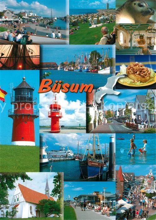 Buesum Nordseebad Leuchtturm Hafen Strandpromenade