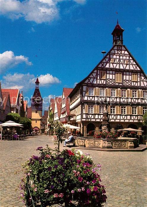 Winnenden Fachwerkhaus Marktplatz Brunnen