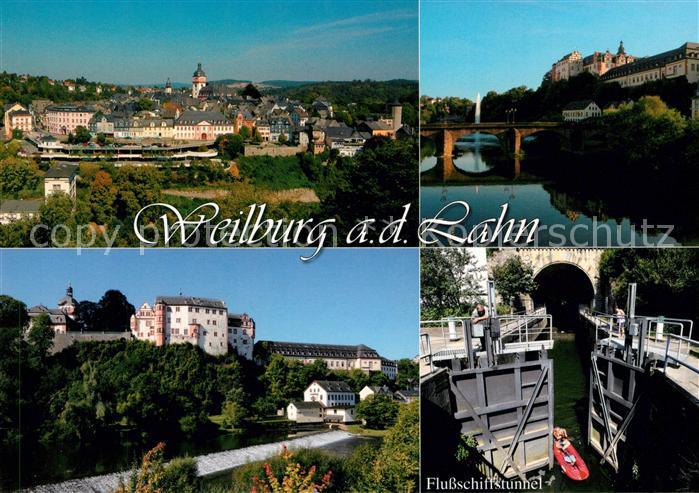 Weilburg Flussschiffstunnel Panorama Schloss