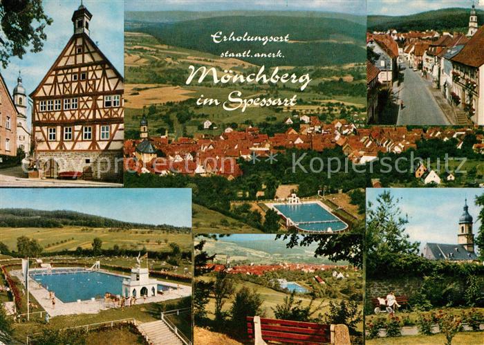 Moenchberg Spessart Fachwerkhaus Schwimmbad Kirche Panorama