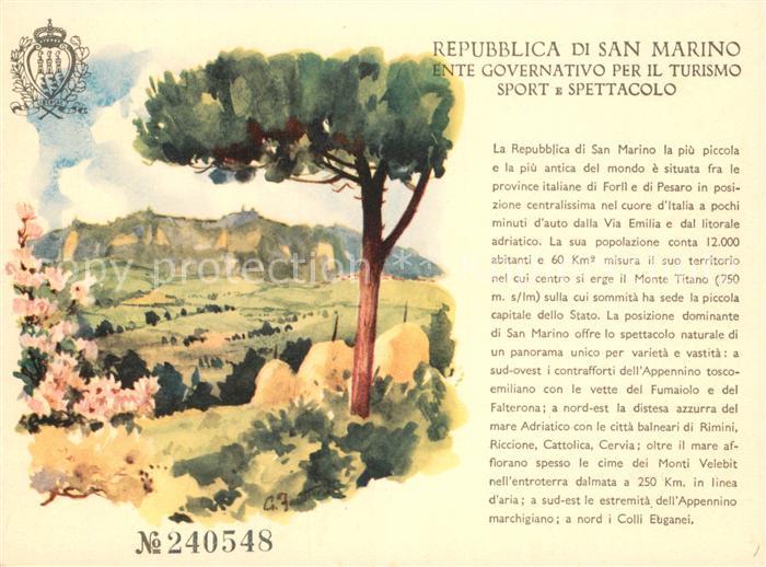 San Marino Repubblica Panorama Kuenstlerkarte Museumspass