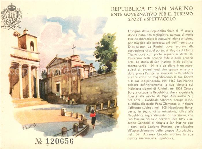 San Marino Repubblica Kuenstlerkarte Kirche Museumspass