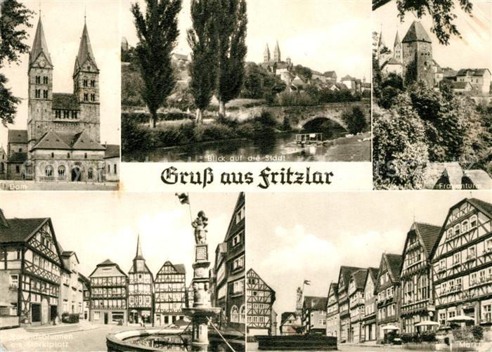 Fritzlar Markt Dom Rolandsbrunnen Frauenturm