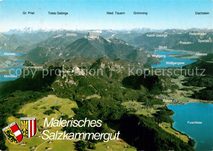 Schafberg Salzkammergut Fliegeraufnahme Fuschlsee Wolfgangsee Grimming