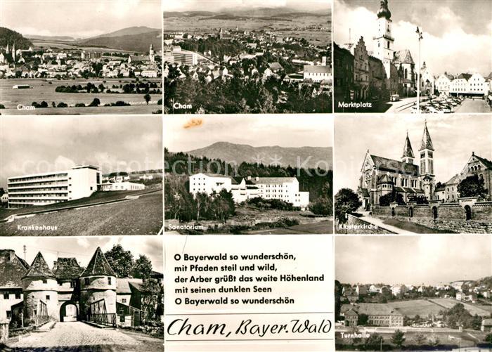 Cham Oberpfalz Klosterkirche Marktplatz Sanatorium