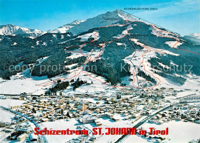 St Johann Tirol Fliegeraufnahme mit Kitzbueheler Horn