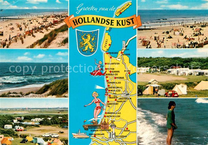 Niederlande Kueste Strand Duenen Camping uebersichtskarte
