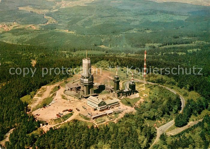 Grosser Feldberg Taunus Fliegeraufnahme mit Fernseh Fernmelde und UKW Sender