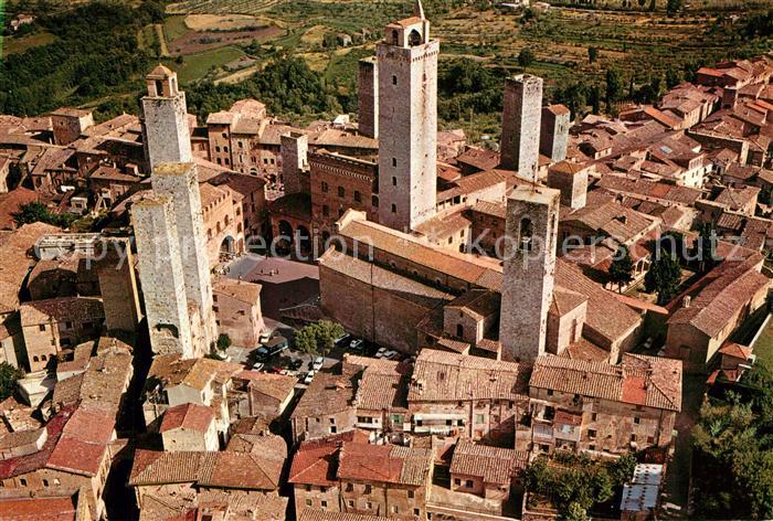 Siena Citta di San Gimignano Fliegeraufnahme