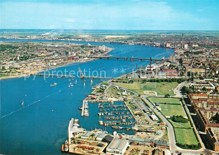 Aalborg Fliegeraufnahme Hafen Bruecke