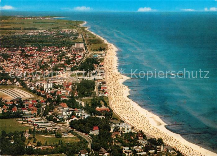 Groemitz Ostseebad Fliegeraufnahme Badestrand