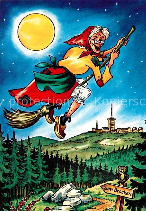 Harz Region Brockenhexe Karikatur