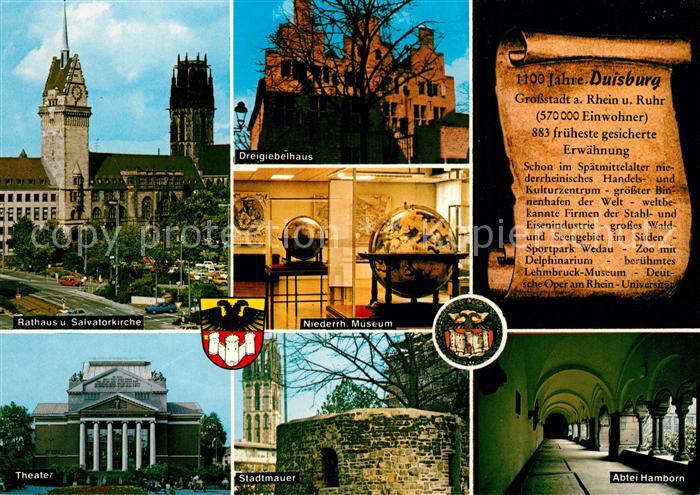 Duisburg Ruhr Rathaus Museum Theater Stadtmauer Abtei Hamborn