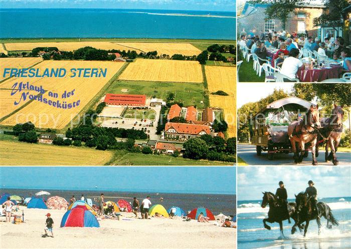 Wangerland Fliegeraufnahme Hotel Friesland Stern Strand Pferde Kutsche