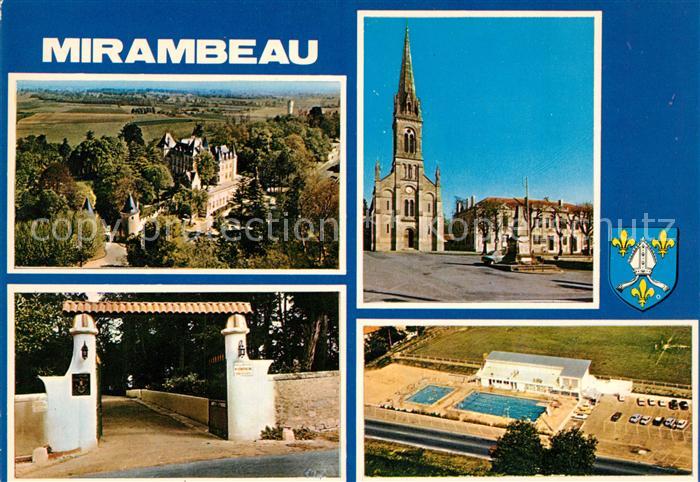 Mirambeau Charente-Maritime Fliegeraufnahme Schwimmbad Schloss