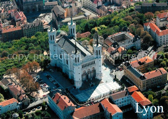 Lyon France Fliegeraufnahme Notre-Dame de Fourviere