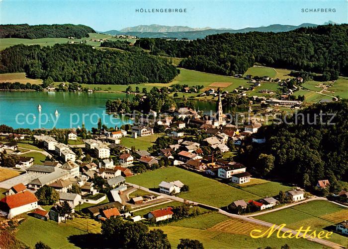 Mattsee Salzburg Fliegeraufnahme Hoellengebirge Schafberg