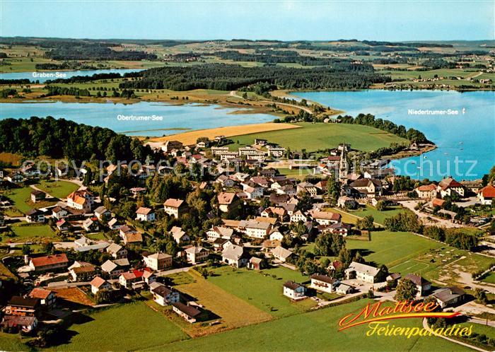 Mattsee Salzburg Fliegeraufnahme Obertrumer- Niedertrumer- Grabensee