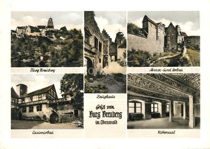 Breuberg Teilansichten der Burg Casimirbau Zeughaus Annexbau Torbau Rittersaal K