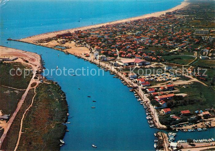 Valras-Plage Vue aérienne sur la station en premier plan l'Orb