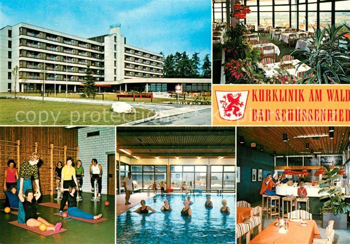 Bad Schussenried Kurklinik am Wald Restaurant Gymnastikraum Hallenbad