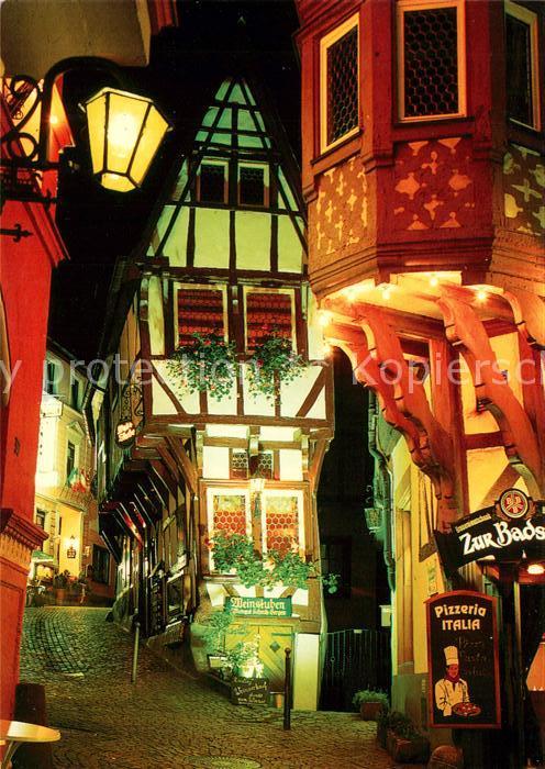 Bernkastel-Kues Spitzhaeuschen Fachwerkhaus Altstadt Nachtaufnahme