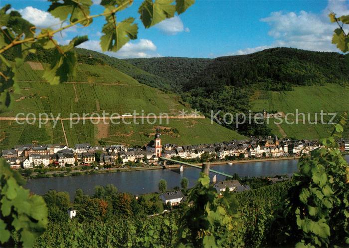 Zell Mosel Panorama Blick von den Weinbergen