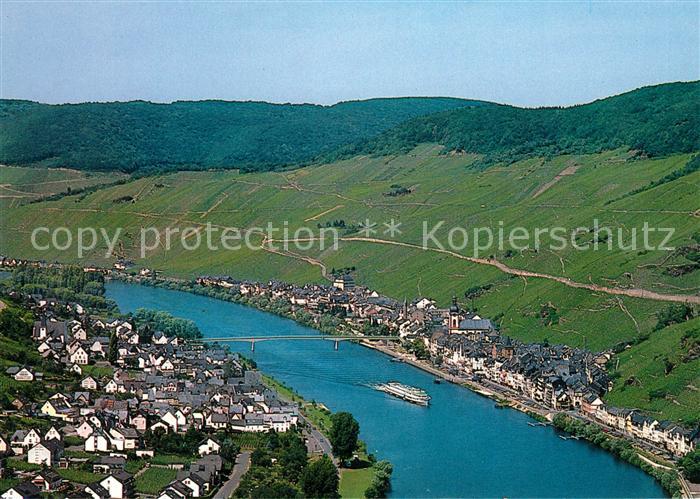 Zell Mosel mit Kaimt Fliegeraufnahme
