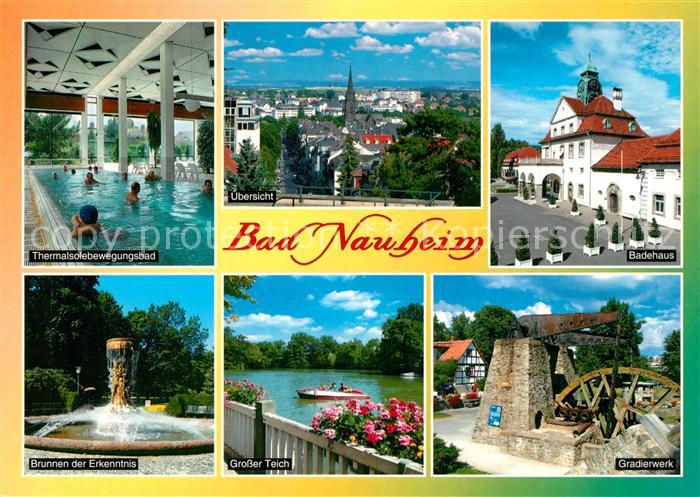 Bad Nauheim Thermal Solebewegungsbad Stadtpanorama Badehaus Brunnen Grosser Teic