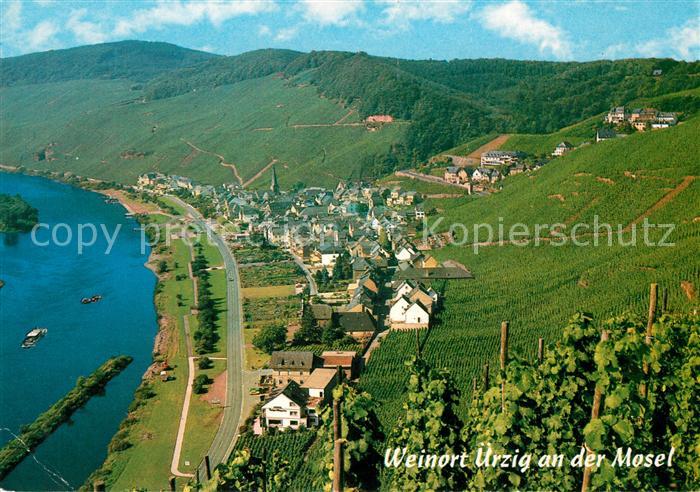 uerzig Panorama Blick von den Weinbergen auf die Mosel