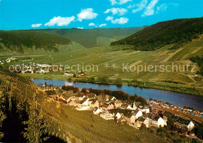 Valwig und Ernst Weinberge Moselschleife Landschaftspanorama Cornely Karte Nr 11