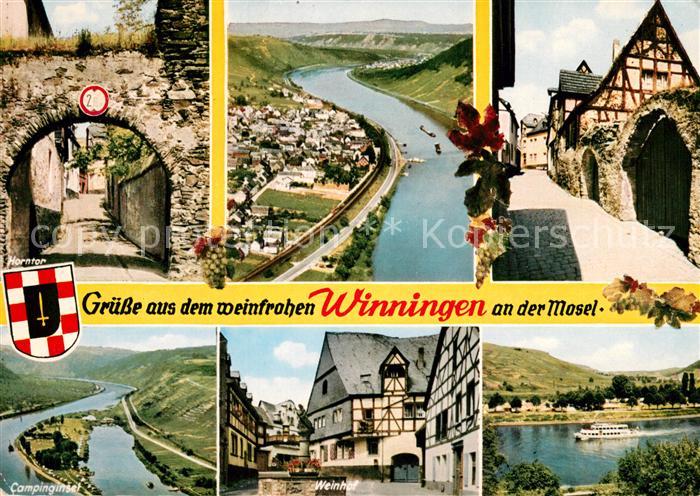 Winningen Mosel Horntor Altstadt Panorama Moseltal Campinginsel Weinhof Brunnen