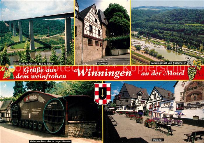 Winningen Mosel Panorama Moseltal Bruecke Horntor Campinginsel Yachthafen Weinpr