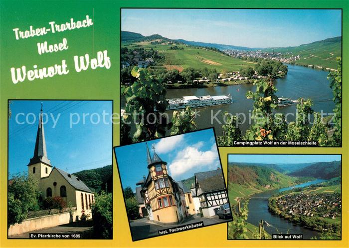 Wolf Mosel Pfarrkirche Panorama Moseltal Campingplatz Moselschleife Historische